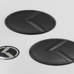 Set de Emblemas 'K' 3D para modelos de marca KIA - Negro Mate