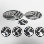 Set de Emblemas 'K' 3D para modelos de marca KIA - CARBONO GRIS / Cromo