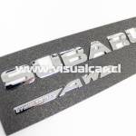 Emblema SUBARU SYMMETRICAL AWD - Cromado - 21,5x2,5 CM
