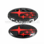 Set 2 Emblemas para SUBARU FORESTER 2012 al 2018 - Rojo con negro