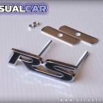 Emblema metálico 'RS' Negro - para Chevrolet, Kia, Hyundai, Etc.