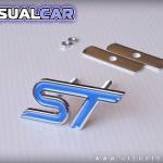 Emblema metálico 'ST' color Azul - para Ford