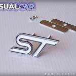 Emblema metálico 'ST' color Blanco - para Ford