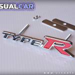 Emblema metálico 'Type R' con letras negras - para Honda