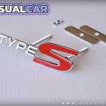 Emblema metálico 'Type S' con letras blancas - para Honda