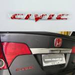Emblema new CIVIC de Honda para maletero - Rojo - 17,5 x 2,5 CM