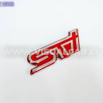 Emblema STI de Subaru para maletero - Rojo - 9,5 x 3,5 CM