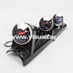 Relojería de pilar 3 en 1 - Lentes SMOKE - Revoluciones por minuto (RPM) / Temperatura de Agua / Voltaje