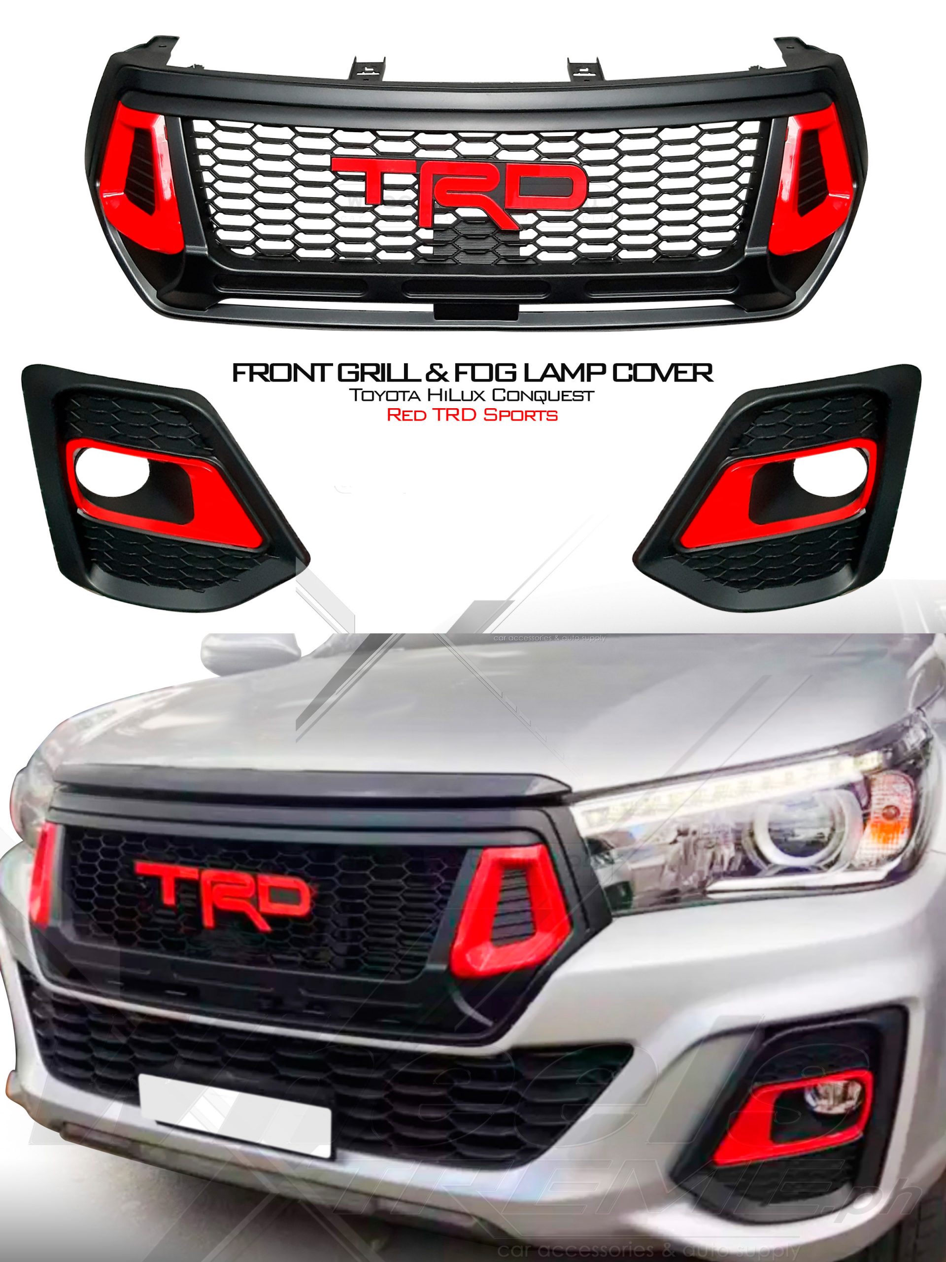 Máscara frontal / parrilla + tapa neblineros para TOYOTA HILUX ROCCO - 2018 - actual - Imagen 3