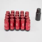 Tuercas largas Vossen - Rojo - Hilo 12x1.5 - Con llave de seguridad