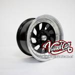 Llantas desplazadas - aro 15"X8" - 4x100  - Color negro y borde plata - 15CLG39A