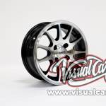 Llantas HCW - aro 13"x5.5" - 4x100 - Color plata y fondo negro - 13Q433A