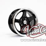 Llantas HCW - aro 13"x6" - 4x100 - Color negro y borde plata - 13B281B