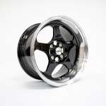 Llantas HCW tipo EVO - aro 15"x8" - 4x100 - Color negro y borde plata - 15L5020A