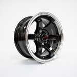 Llantas VOLK RAYS - aro 13"x6" - 4x100 - Color negro y borde plata - 13V1693A