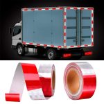 Cinta Reflectante Adhesiva - Blanco/rojo - 5 Cm X 40 Metros