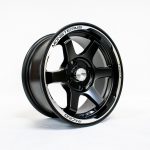 Llantas VOLK RAYS - aro 13"x6" - 4x100 - Color negro mate y detalles plateados - 13CJA036C